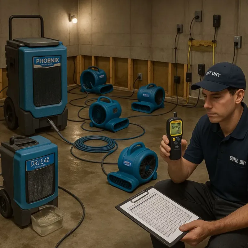 Structural Drying and Dehumidification process in Bunche Park, FL